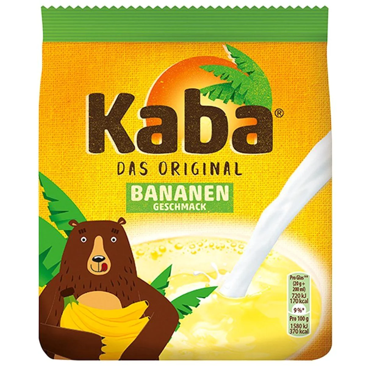 Kaba Getränkepulver Banane, köstlicher Milch-Mix für jeden Anlass — 400g Nachfüllpack