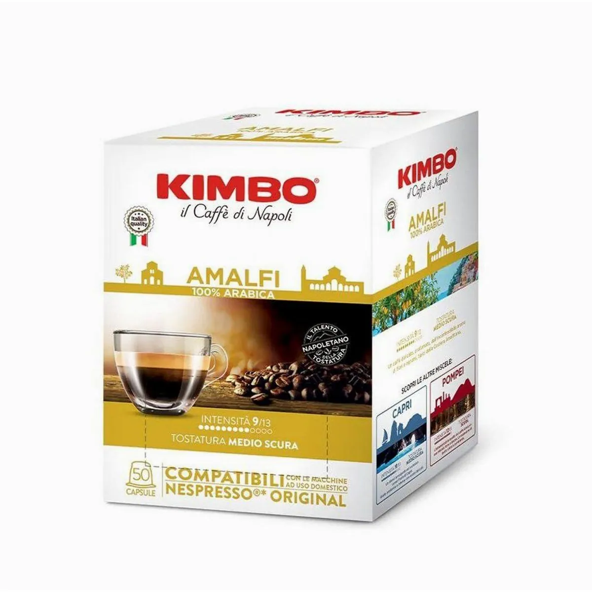 Kimbo AMALFI Kaffeekapseln, mild und aromatisch, 50 Stück