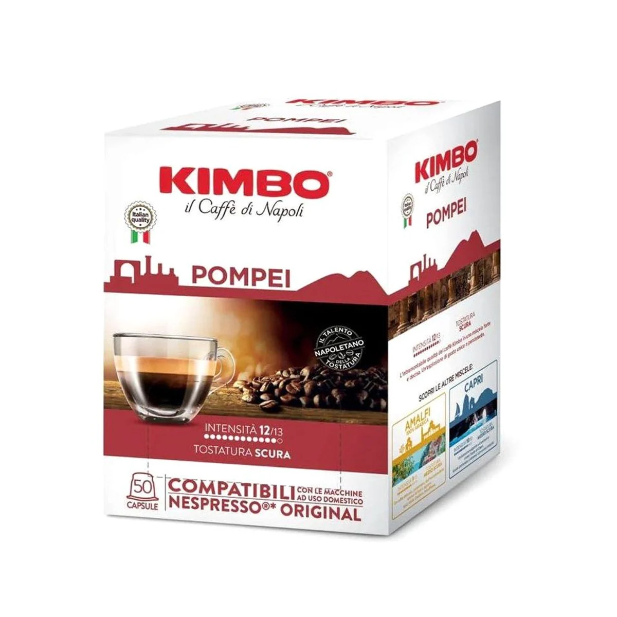 Kimbo POMPEI Kaffeekapseln, intensiver Espresso, 50 Stück
