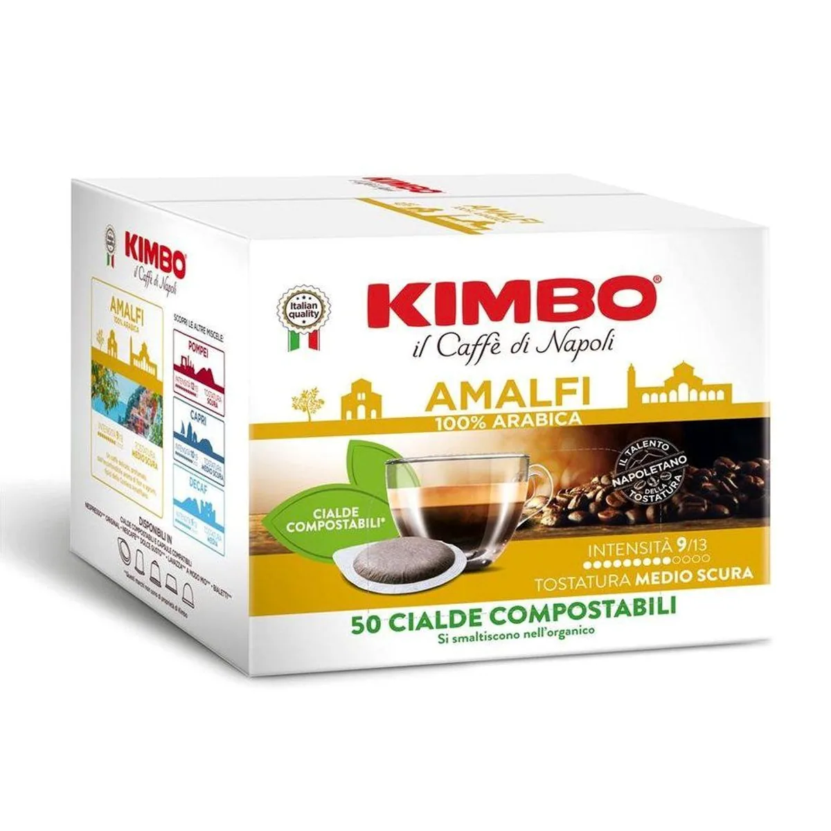 Kimbo AMALFI ESE Pads, 50 Stück, mild, blumig, harmonisch