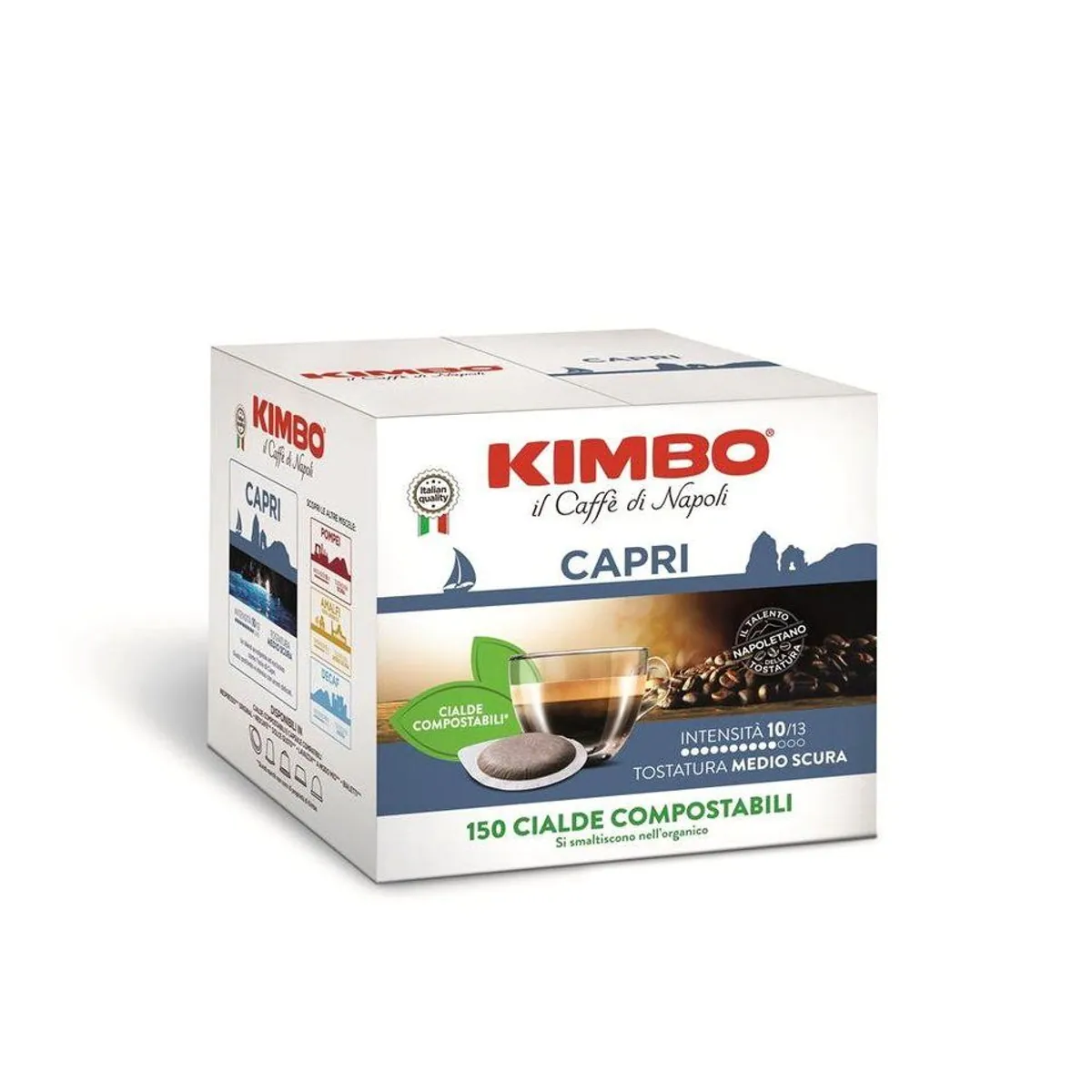 Kimbo CAPRI ESE Pads, kräftiger Körper, intensive Aromatik, 150 Stück