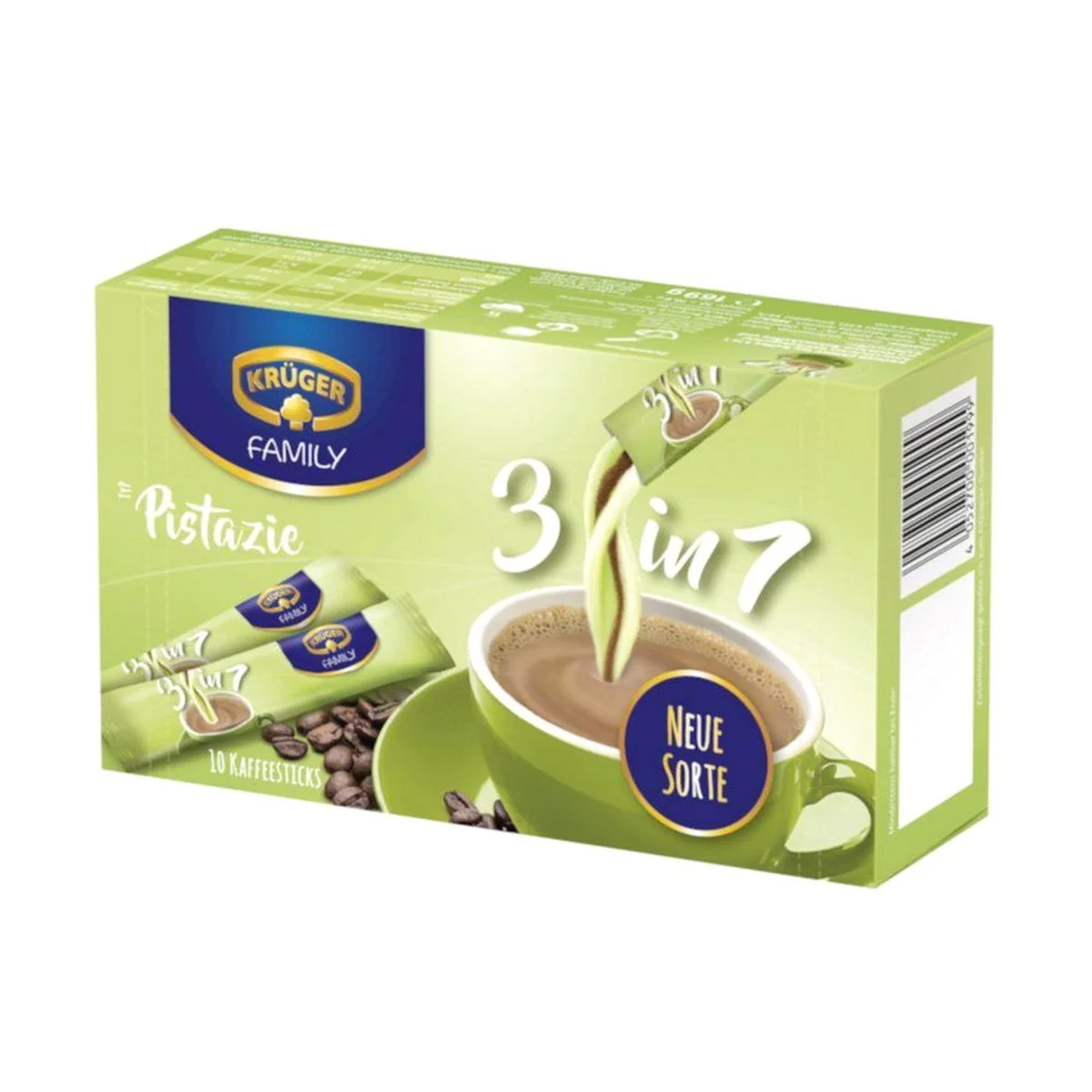 Krüger 3 in 1 Typ Pistazie Getränkepulver, cremiger Kaffeegenuss für unterwegs
