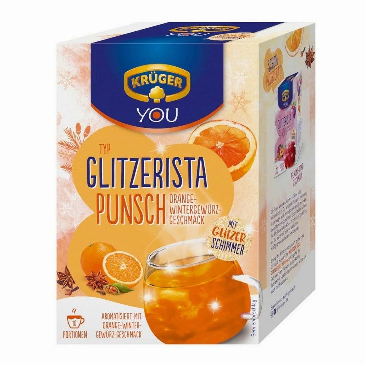 Krüger Glitzerista Punsch Orange Wintergewürz, fruchtig-wärmend, optische Highlights