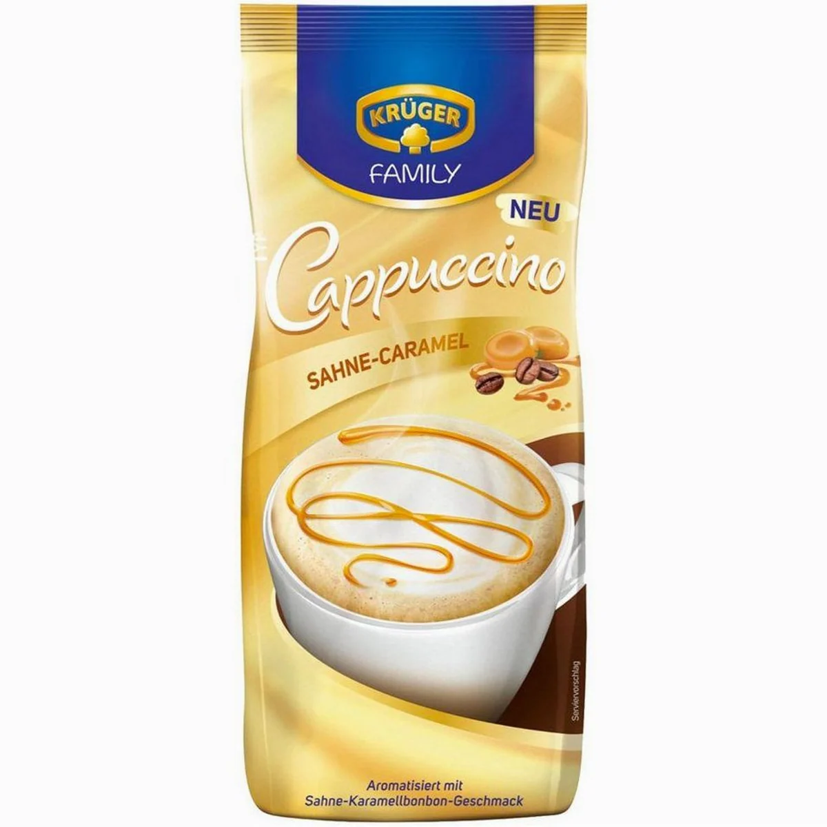 Krüger Family Sahne Caramel Cappuccino, cremiger Genuss, praktische 500g Packung