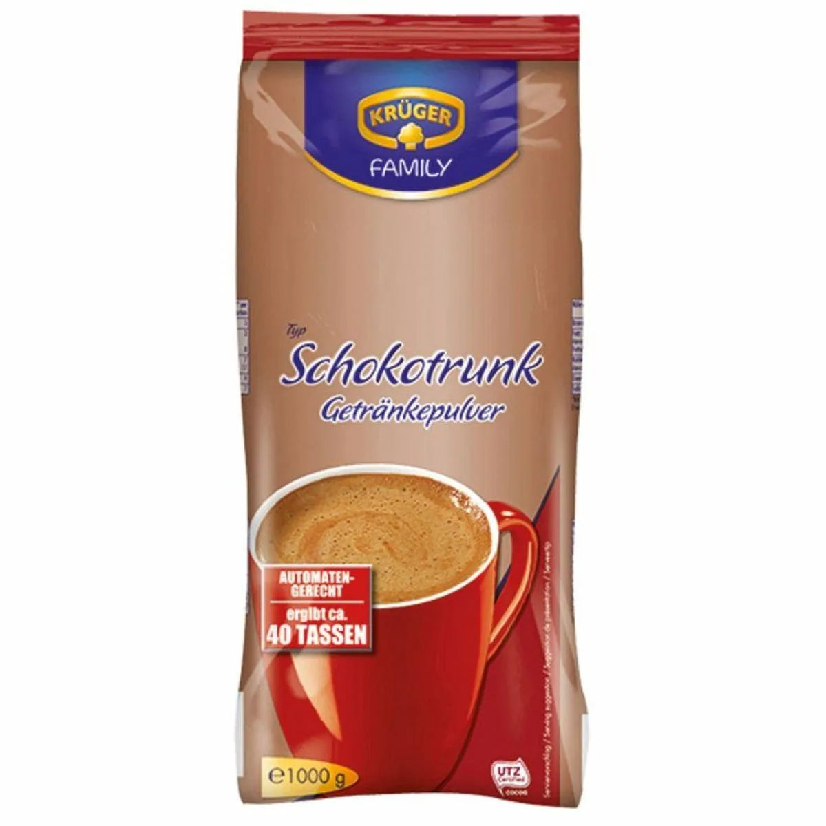 Krüger Kakao Schokotrunk 1000g, cremig, schokoladig, schnell zubereitet