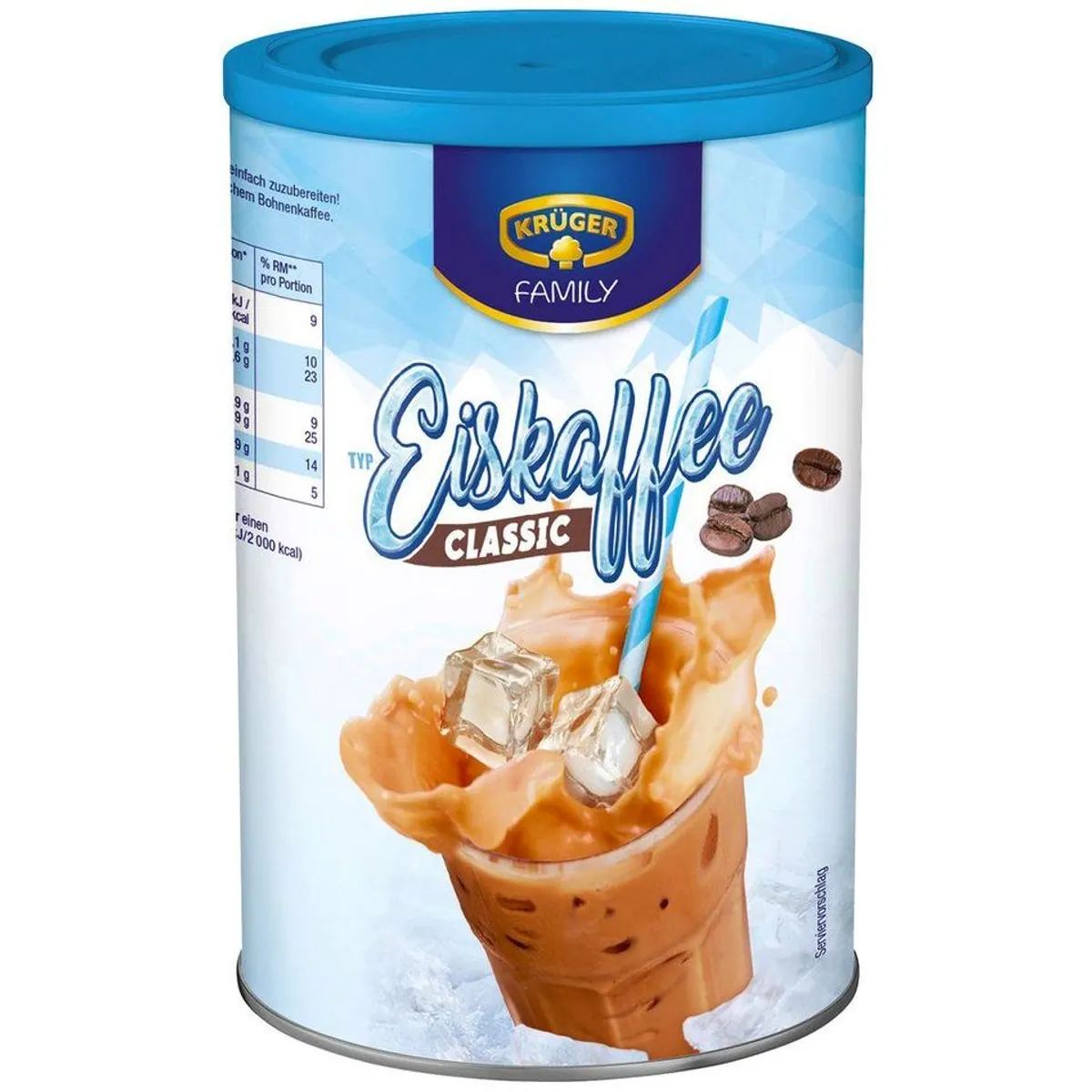 Krüger Eiskaffee Classic, löslicher Bohnenkaffee mit kalter Milch, 275g