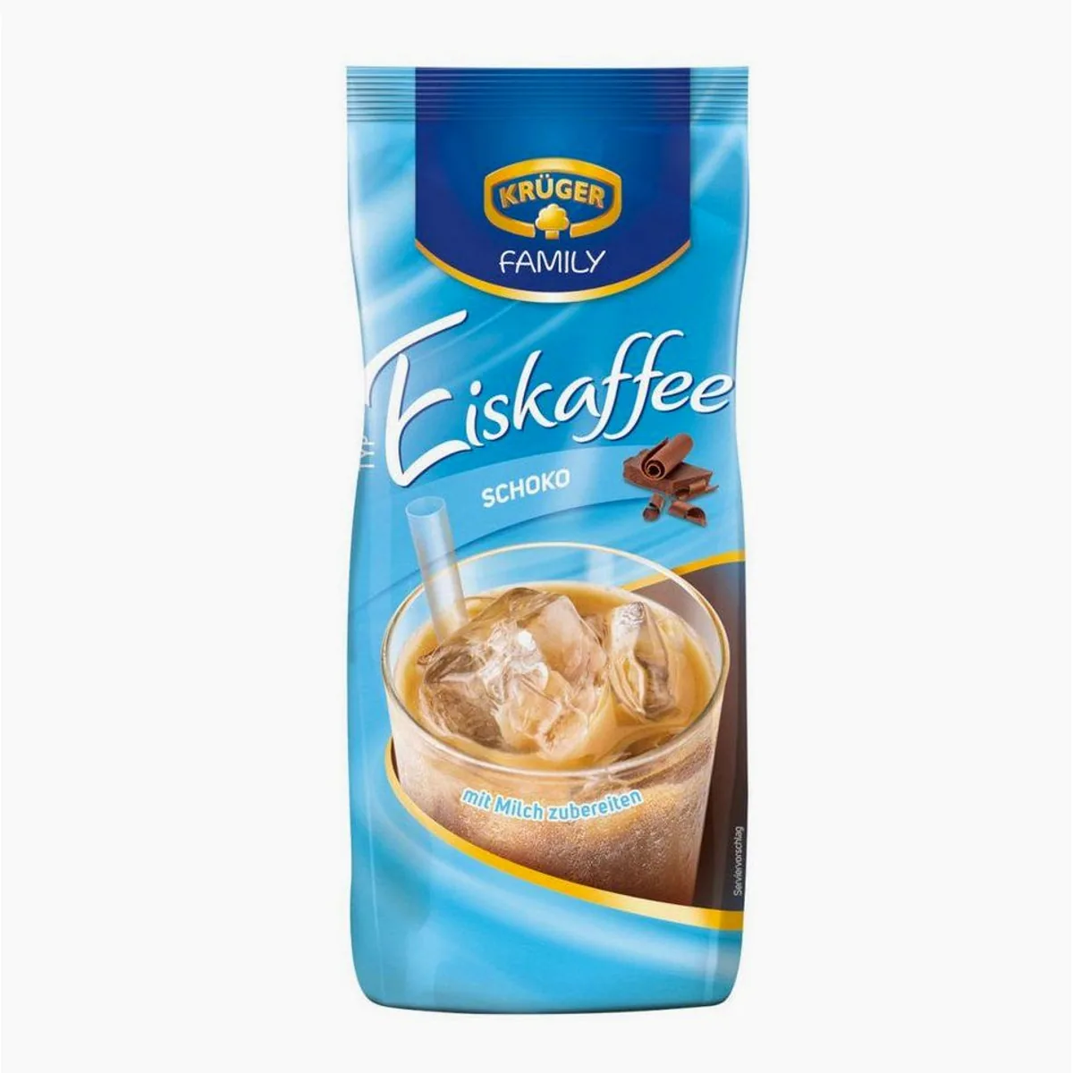 Krüger Family Eiskaffee, schokoladig, 500g Packung im 4er Set — erfrischend, schnell zubereitet, vielseitig genießbar