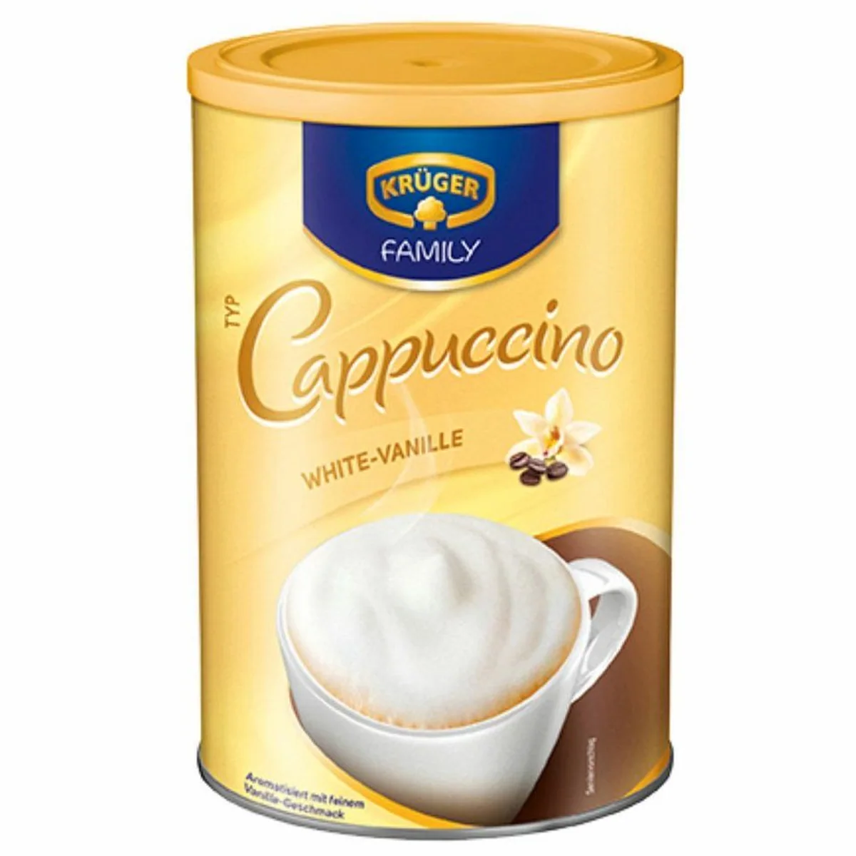 Krüger Family Cappuccino White 450g, cremiger Genuss, einfache Zubereitung, feiner Kaffeegeschmack