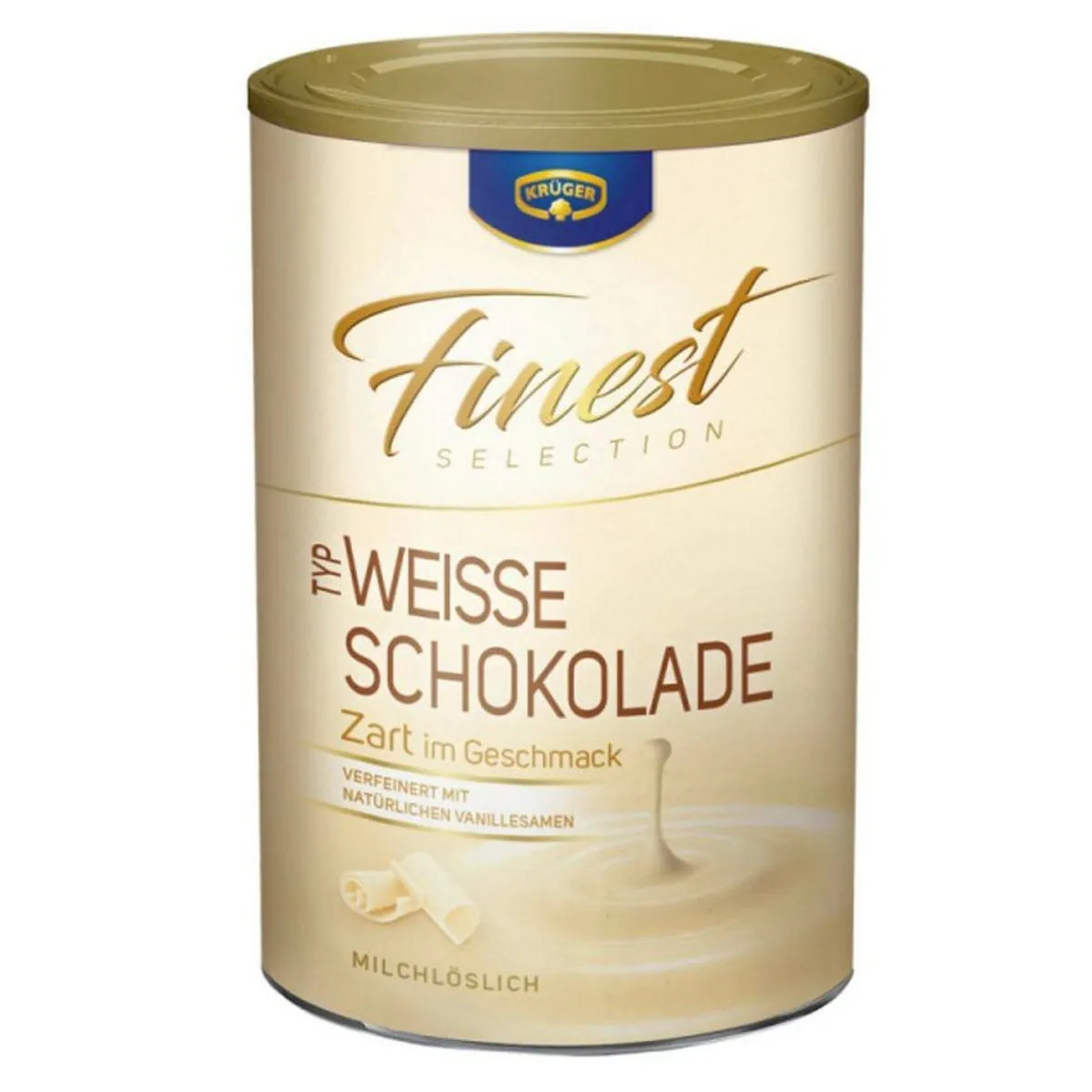 Krüger Trinkschokolade Finest, feine weiße Schokolade — cremig, aromatisch, vielseitig