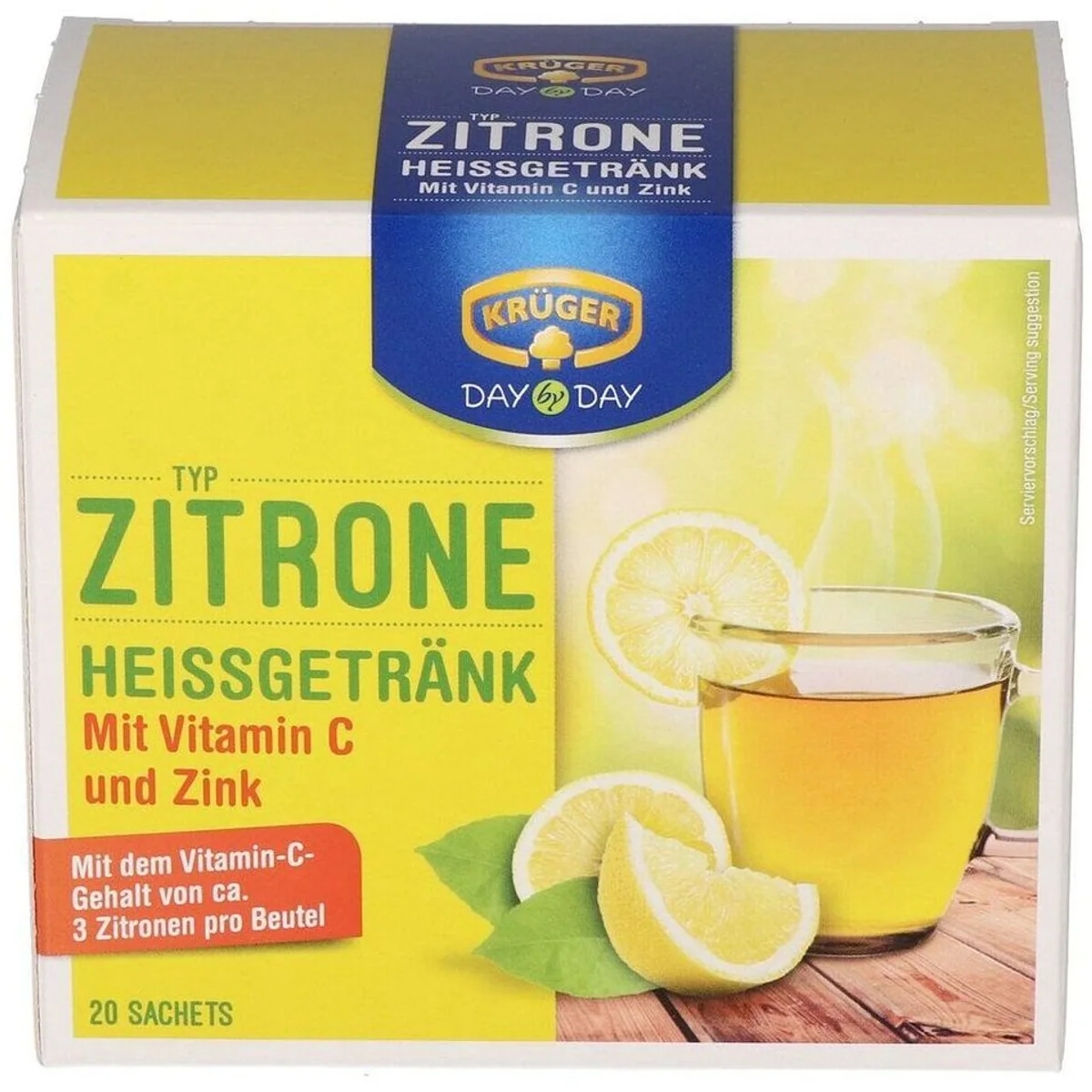 Krüger Heiße Zitrone, Instantpulver mit Vitamin C und Zink — 20 Portionen für Ihre Auszeit 2