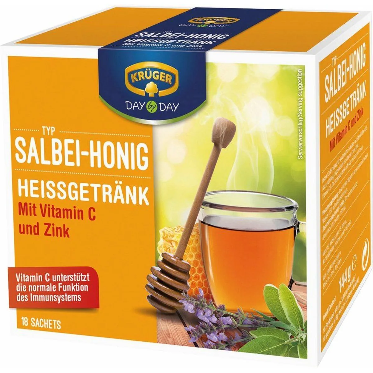 Krüger Salbei und Honig Heißgetränk, köstlicher Geschmack, reich an Vitamin C