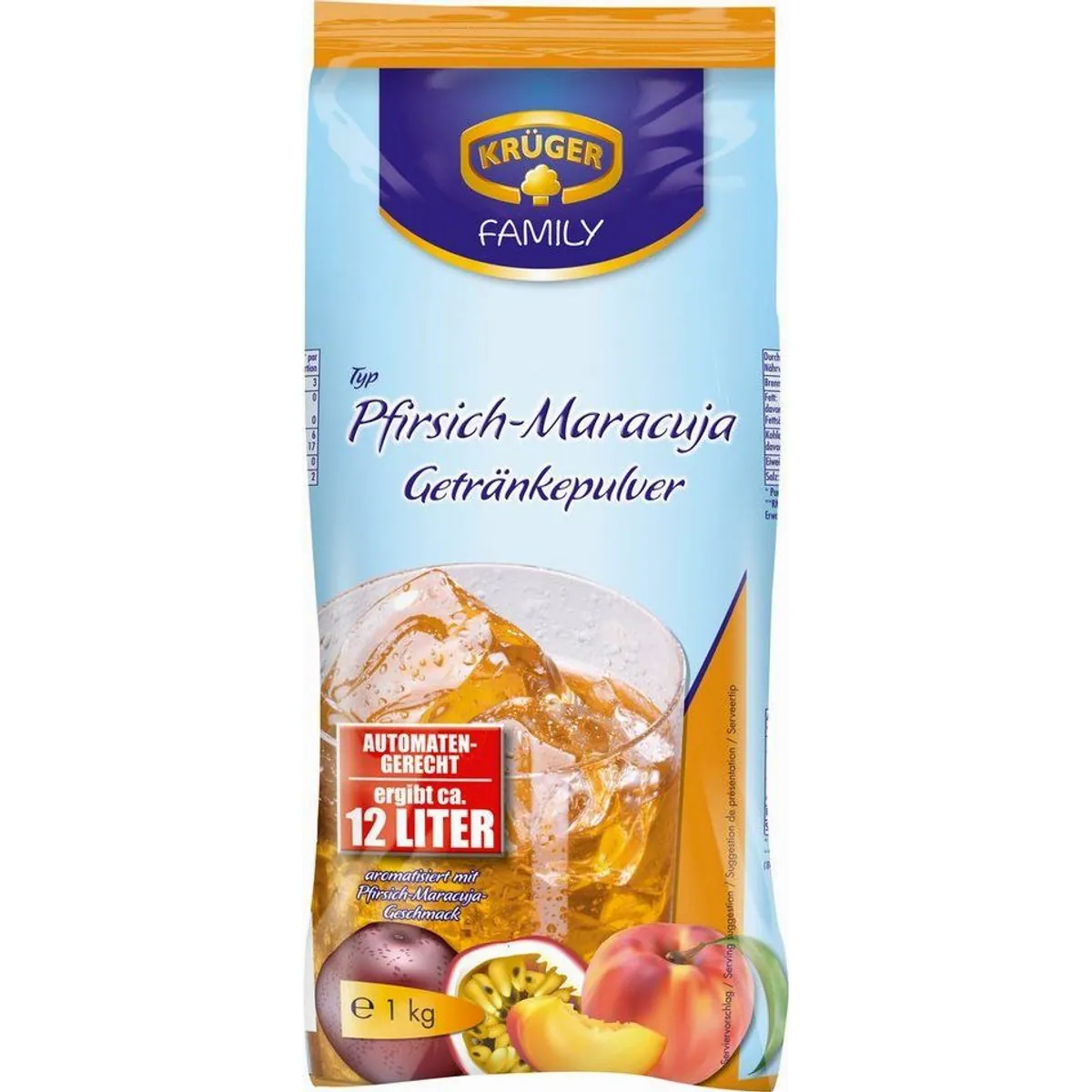 Krüger Pfirsich Maracuja Instant, exotischer Geschmack, schnelle Zubereitung — 1000g