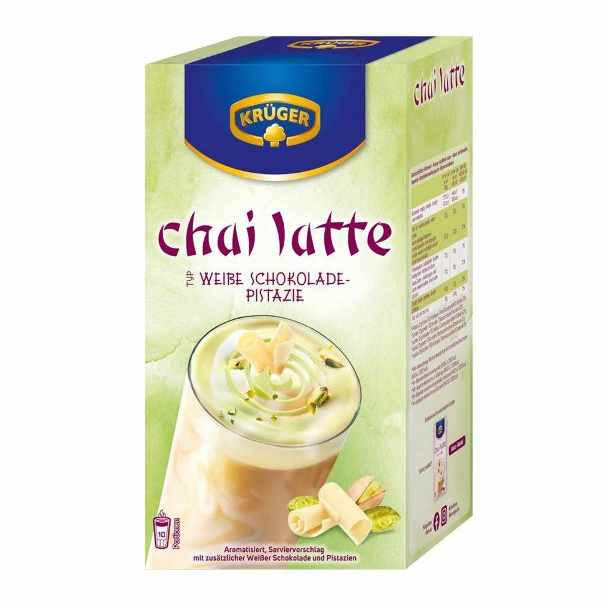 Krüger Chai Latte weiße Schokolade Pistazie, cremiger Genuss für besondere Momente