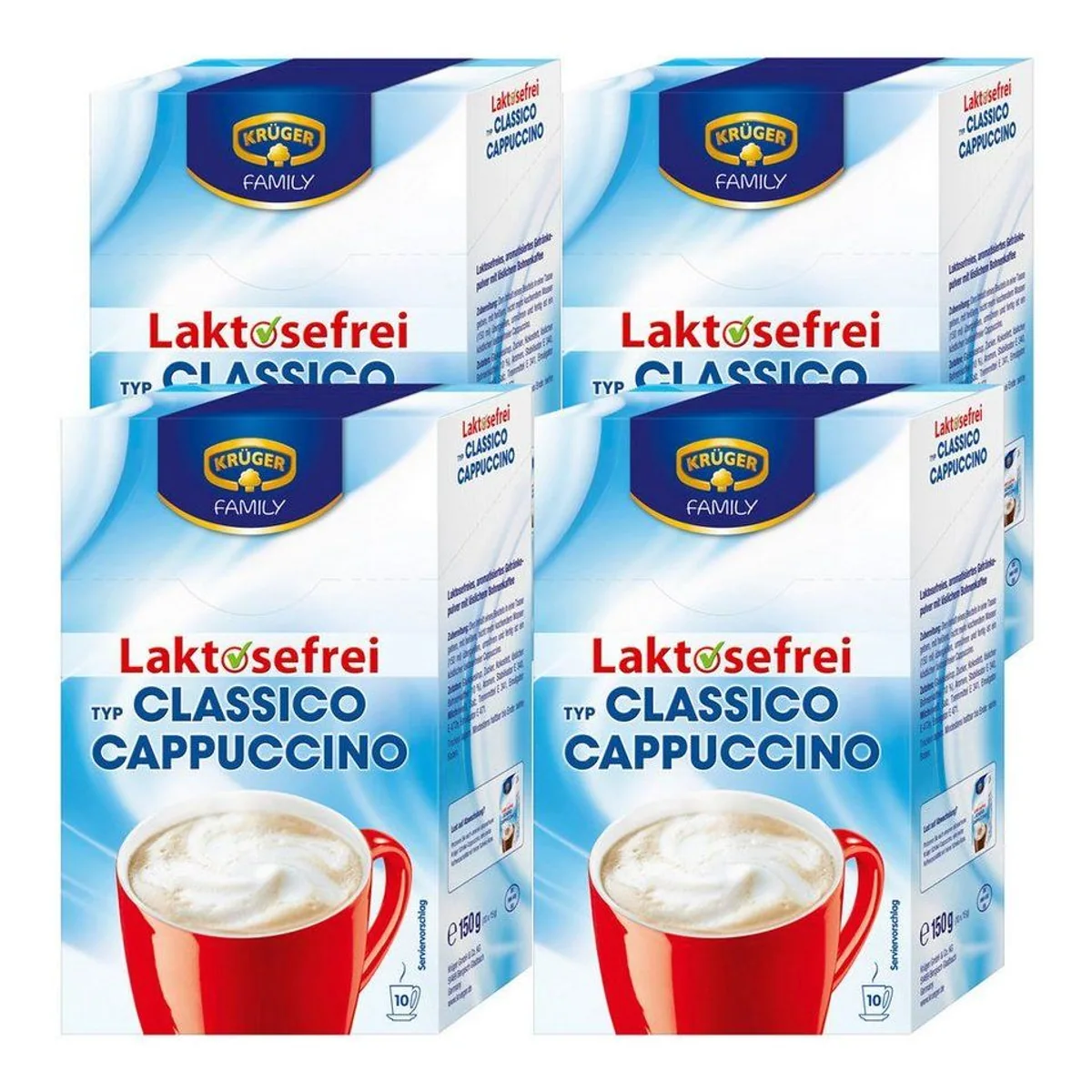 Krüger Cappuccino Classico laktosefrei, extra Schaum, 150g — genussvoll, schaumig, laktosefrei