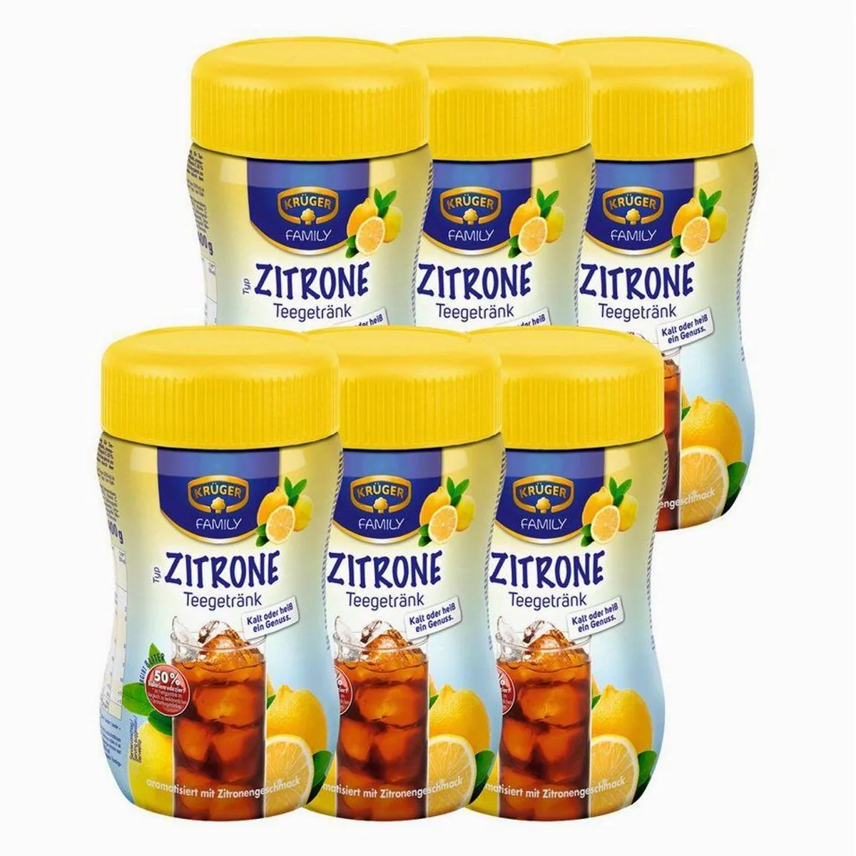 Krüger Teegetränk Zitrone, fruchtig-aromatisch, kalorienreduziert — ideal für Erfrischung und vielseitige Verwendung