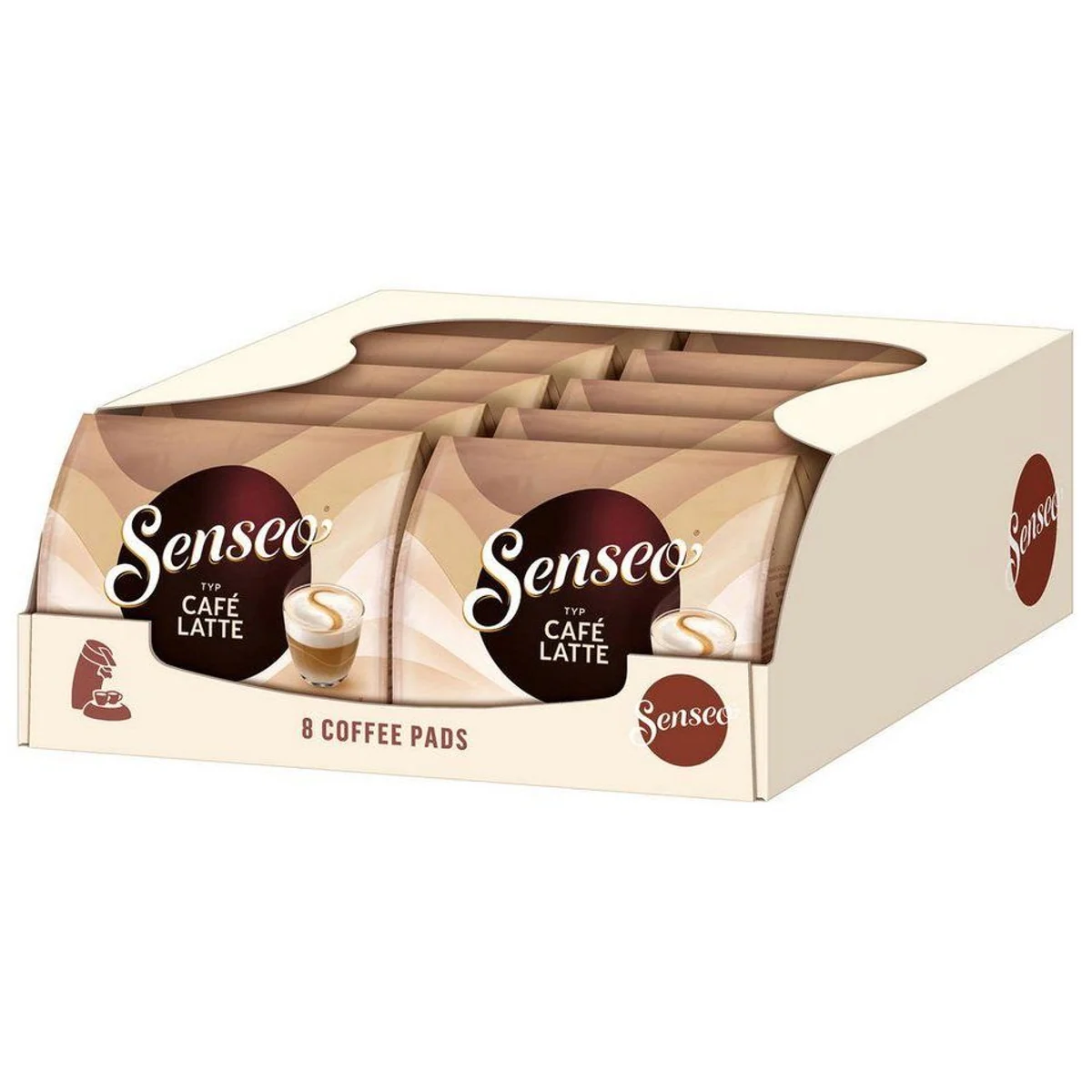 Senseo Typ Café Latte Kaffeepads, milchig und süß — 80 Getränke, 10er Pack
