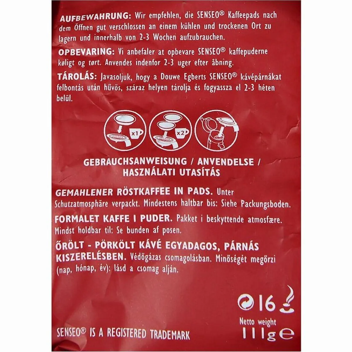 Senseo Kaffee Classic Pads, aromatisch ausgewogen, 16 Stück 2