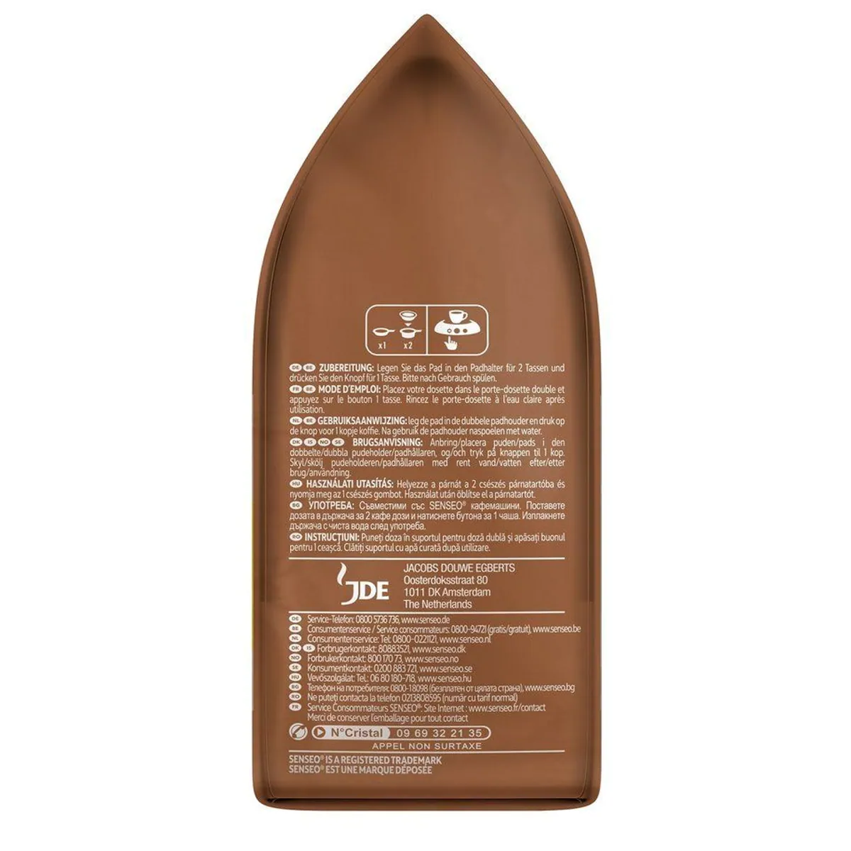Senseo Typ Cappuccino Kaffeepads, cremiger Genuss in 5er Pack — 80 Getränke 4