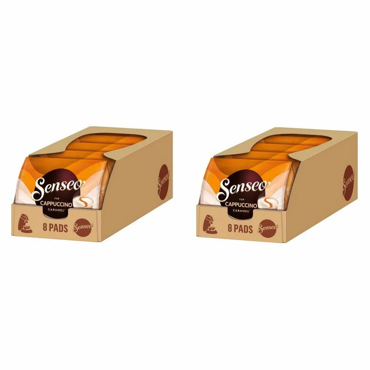 Senseo Cappuccino Caramel Pads, sanfte Röstaromen, cremiger Milchschaum — 80 Getränke