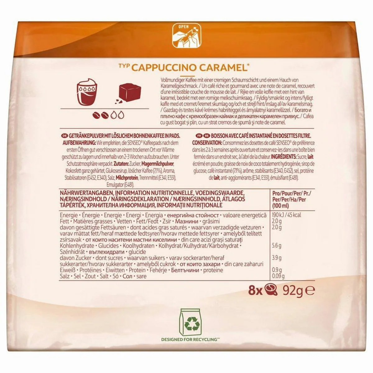 Senseo Cappuccino Caramel Pads, sanfte Röstaromen, cremiger Milchschaum — 80 Getränke 5