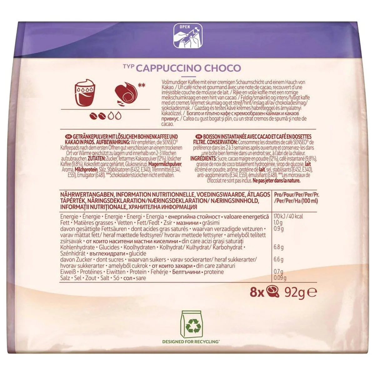 Senseo Cappuccino Choco Pads, schokoladig, cremig, aromatisch — 80 Getränke 5