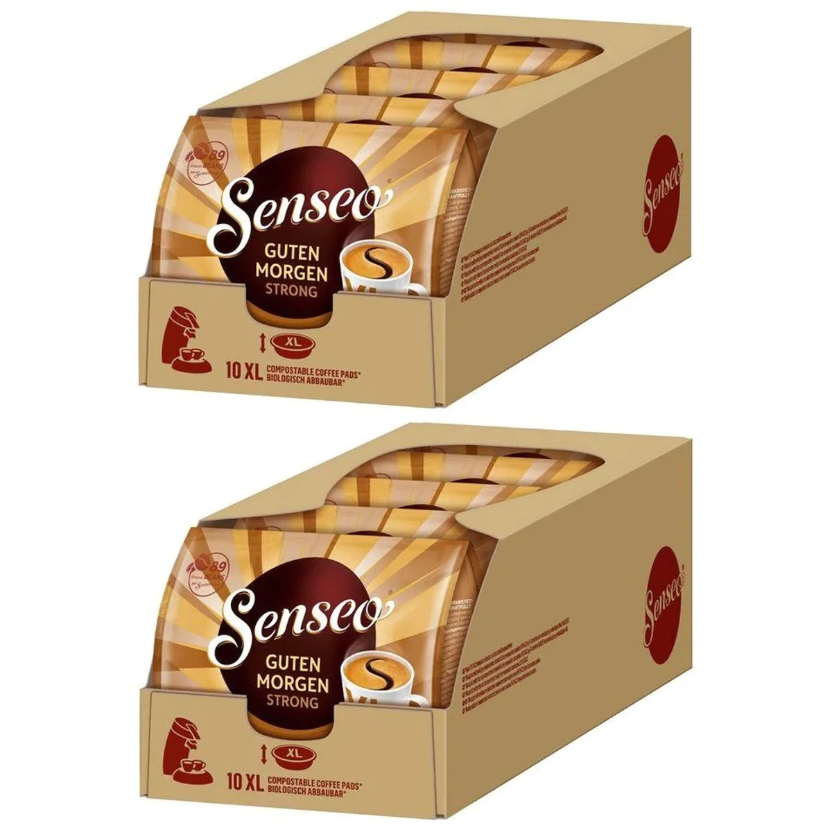 Senseo Guten Morgen Strong XL Pads, kräftiger Kaffeegenuss für große Becher