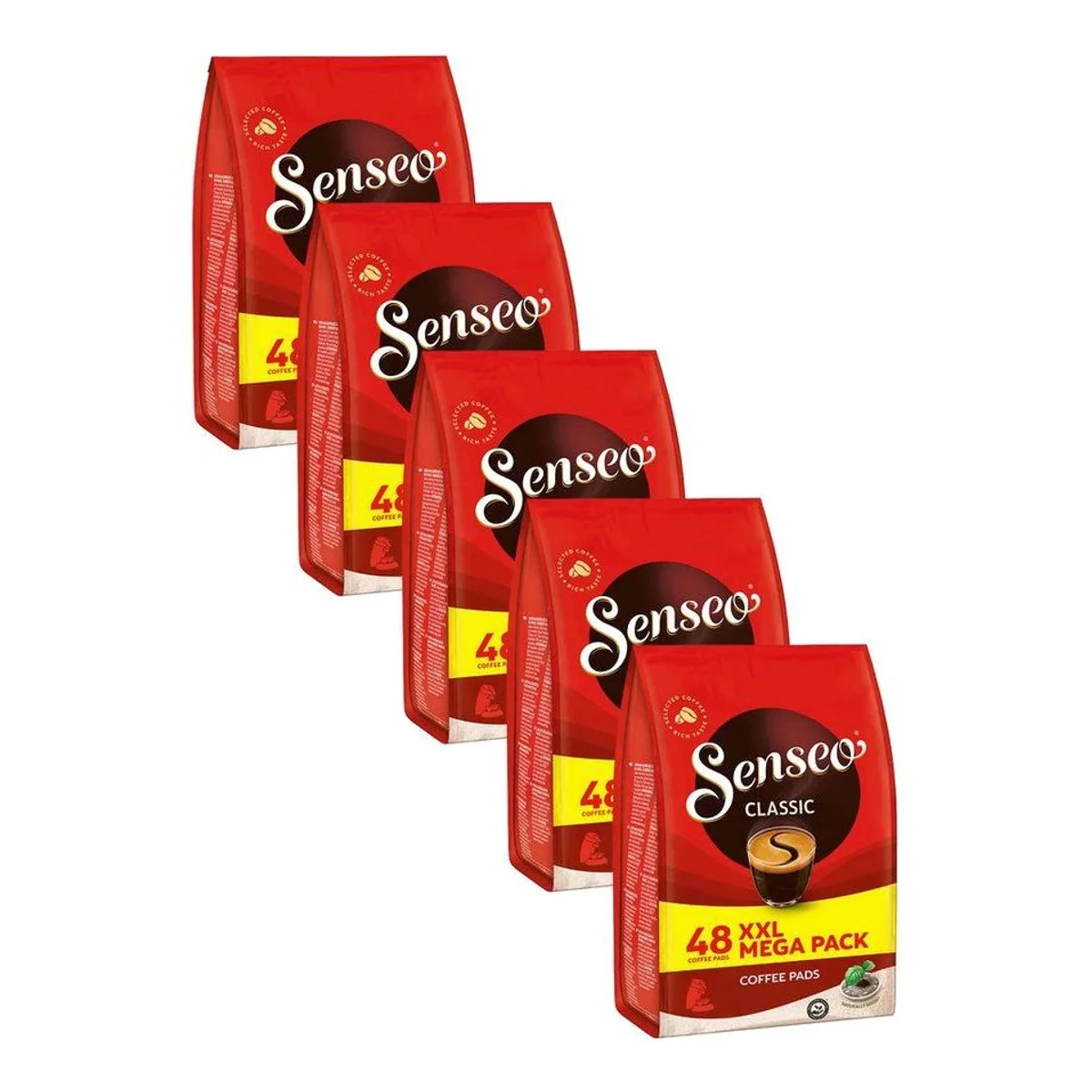 Senseo Classic Kaffeepads, ausgewogenes Aroma, 240 Portionen – 5er Pack