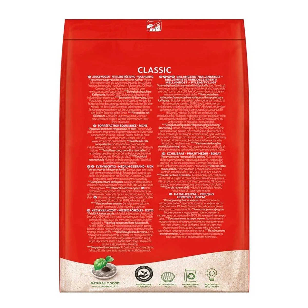 Senseo Classic Kaffeepads, ausgewogenes Aroma, 240 Portionen – 5er Pack 5