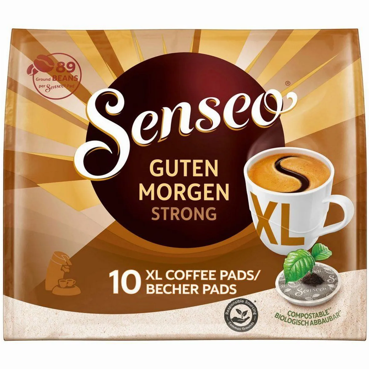 Senseo Guten Morgen Strong XL Pads, extra starke Röstung, 10x10 + 1x10 Gratis 2