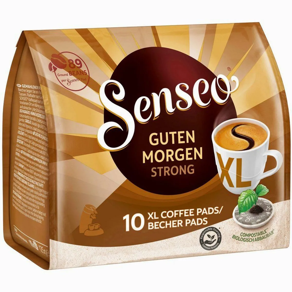 Senseo Guten Morgen Strong XL Pads, extra starke Röstung, 10x10 + 1x10 Gratis 3