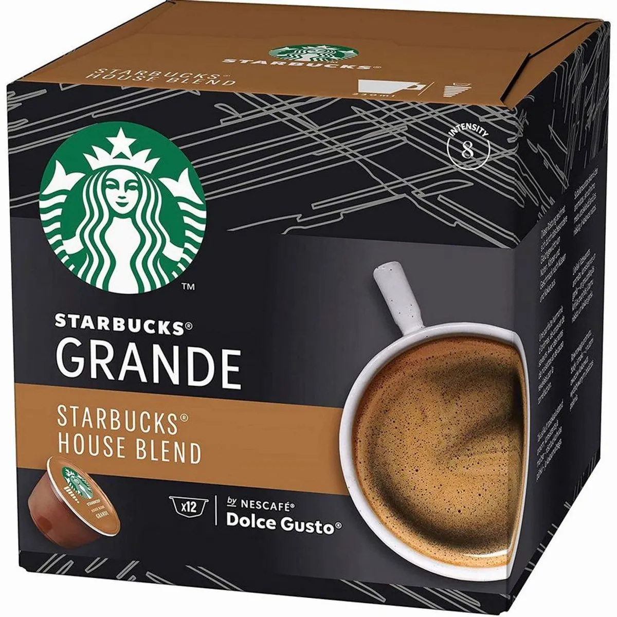 Starbucks House Blend Grande Arabica Kaffee, 100% Arabica, für Dolce Gusto